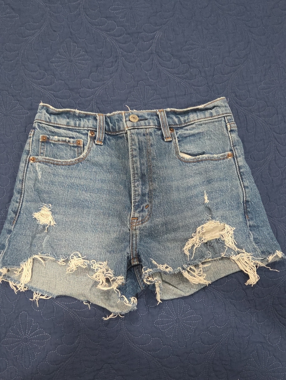 Abercrombie & Fitch The Mom Short High Rise Size 25 light wash